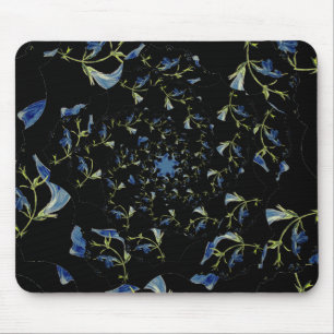Tapis De Souris Art fractal bleu et noir Sage
