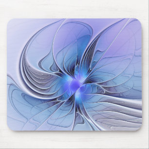 Tapis De Souris Art fractal moderne abstrait bleu lavande