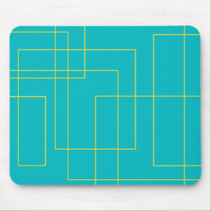 Tapis De Souris Art graphique urbain bleu moderne, simple et minim