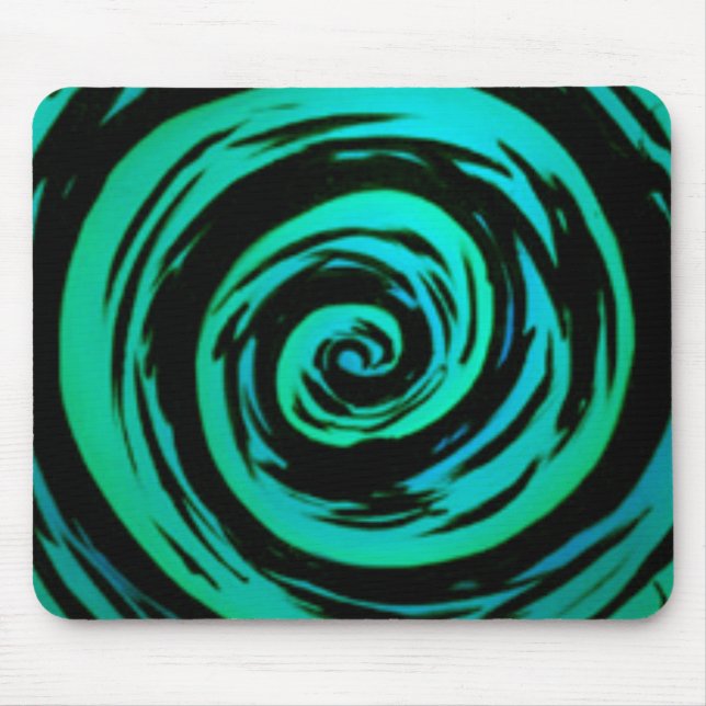 Tapis De Souris Art hypnotique vert de remous (Devant)