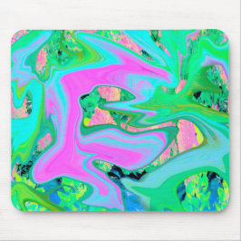 Tapis De Souris Art Liquide rose et bleu clair rétro sur Hydrangea