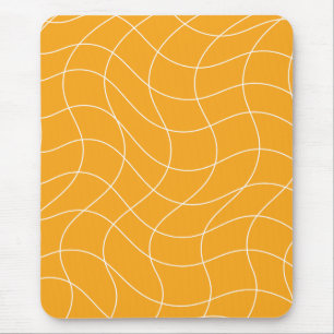 Tapis De Souris Art motif blanc moutarde