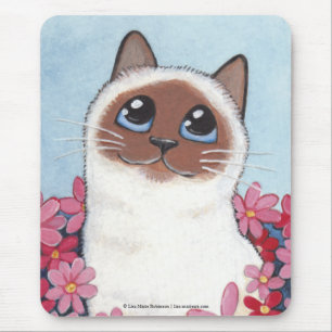 Tapis De Souris Art Mousepad de chat de Birman et de chat de