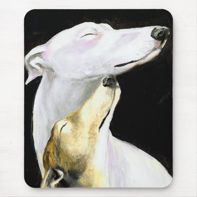 Tapis De Souris Art Mousepad de chien "d'amour de lévrier" (Devant)