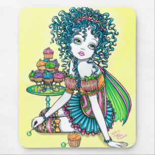 Tapis De Souris Art Mouspad de gâteau de tasse féerique de