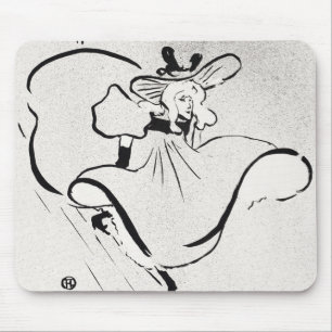 Tapis De Souris Art noir et blanc Jane Avril par Toulouse Lautrec