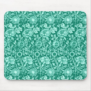 Tapis De Souris Art nouveau Carnation Damask, Turquoise et Aqua