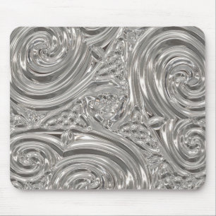 Tapis De Souris Art nouveau victorien élégant en argent