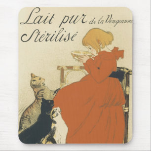 Tapis De Souris Art nouveau victorien vintage, Jeune fille avec ch