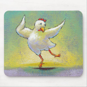 Tapis De Souris Art original unique d'amusement de poulet de danse