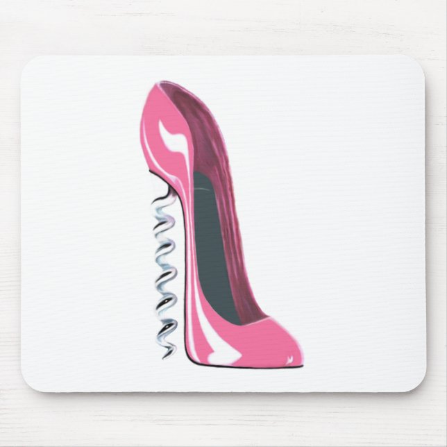 Tapis De Souris Art stylet de chaussure de talon haut rose de (Devant)
