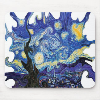 Tapis De Souris Art tordu Van Gogh Nuit étoilée