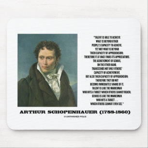 Tapis De Souris Arthur Schopenhauer Talent contre Genius Citation