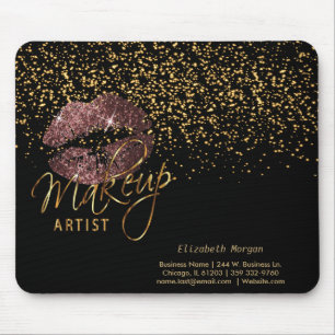 Tapis De Souris Artiste de maquillage avec Gold Confetti et Lèvre