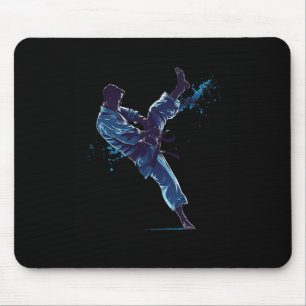 Tapis De Souris Artiste martial dynamique coup de pied de karaté