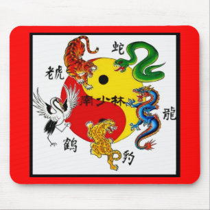 TAPIS DE SOURIS ARTS MARTIAUX 5 ANIMAUX