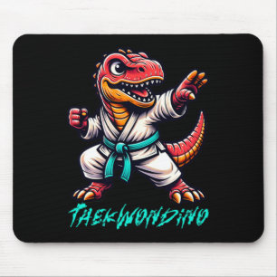 Tapis De Souris Arts Martiaux Drôles Karaté Taekwondo Dino Animal 