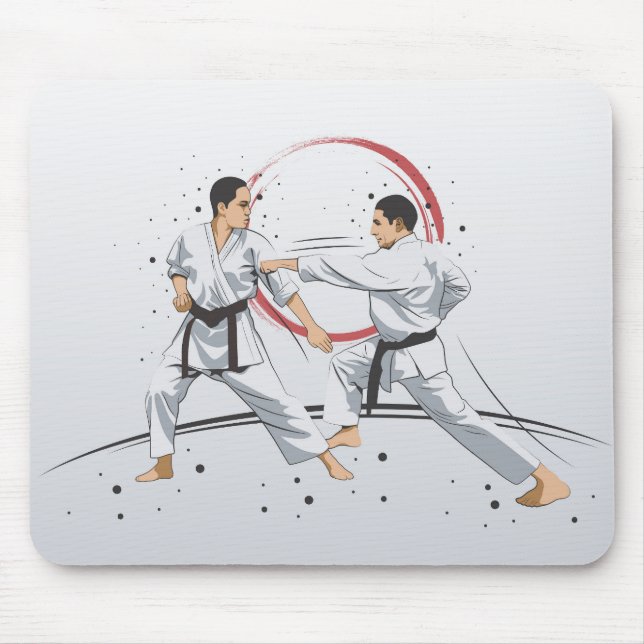 Tapis De Souris Arts martiaux Karate Combat Combattez ou Sparring (Devant)
