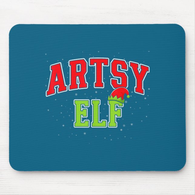 Tapis De Souris Artsy Elf Christmas Family Matching Group Xmas Act (Devant)