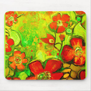 Tapis De Souris Artwork de fleurs étonnantes et colorées