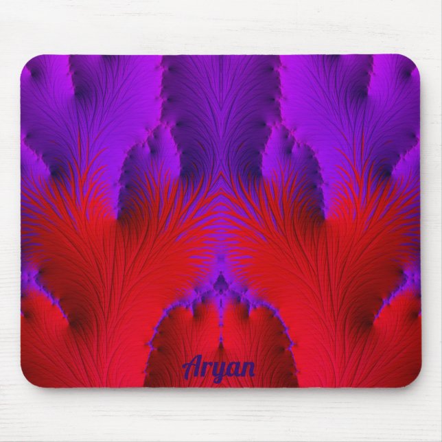 Tapis De Souris ARYAN ~ Zany Hot Shades de rouge et violet (Devant)