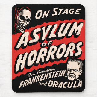 Tapis De Souris Asile d'affiche vintage d'exposition de spectre