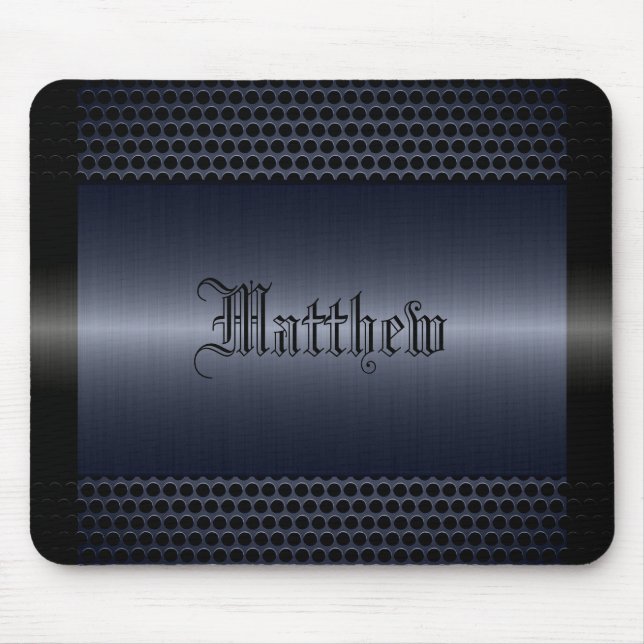 Tapis De Souris Aspect métallique gris brillant en acier inoxydabl (Devant)