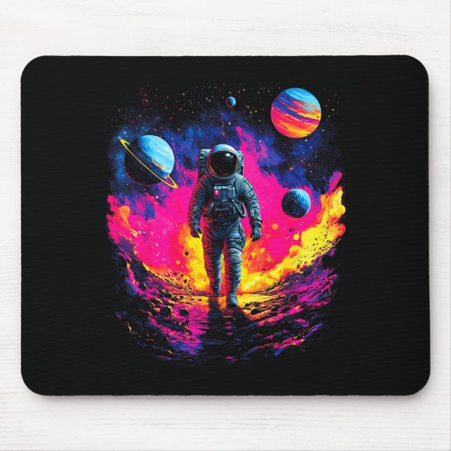 Tapis De Souris Astronaut Walking In Galaxy Outer Space Explorer S (Devant)
