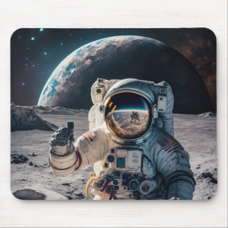 Tapis De Souris astronaute à l'atterrissage sur la lune
