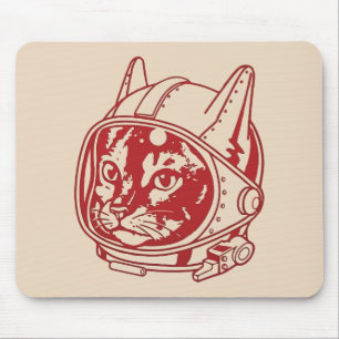 Tapis De Souris Astronaute chat vintage    
