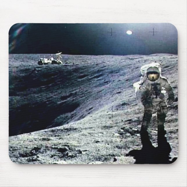 Tapis De Souris Astronaute d'Apollo marchant sur la lune et le (Devant)