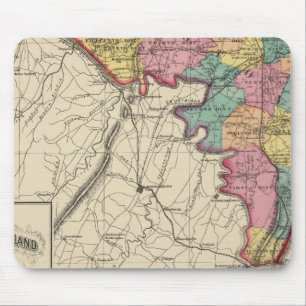 Tapis De Souris Atlas topographique du comté de Maryland