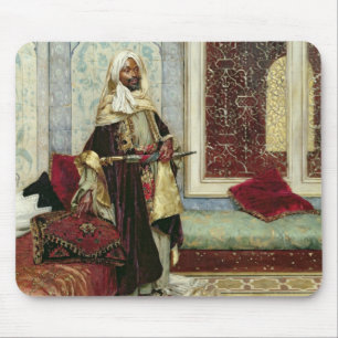 Tapis De Souris Attendant une assistance (huile sur le panneau)