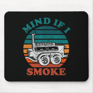 Tapis De Souris Attention Si Je Fumé Drôle Barbecue Fumeur Viande 