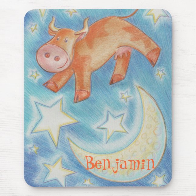 Tapis De Souris Au-dessus de la lune "nom" mousepad (Devant)