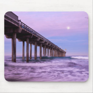 Tapis De Souris Aube violette sur la jetée, Californie