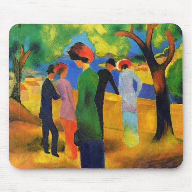 Tapis De Souris August Macke - Madame dans une veste verte (Devant)