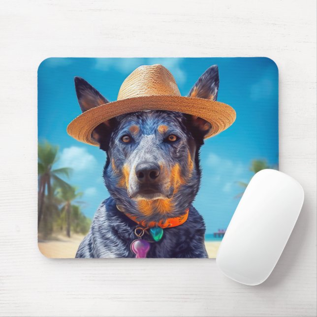 Tapis De Souris Australian Cattle on Beach, cadeau d'été des amour (Avec souris)