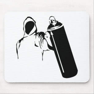 Tapis De Souris Auteur de graffiti avec le pochoir de boîte de je