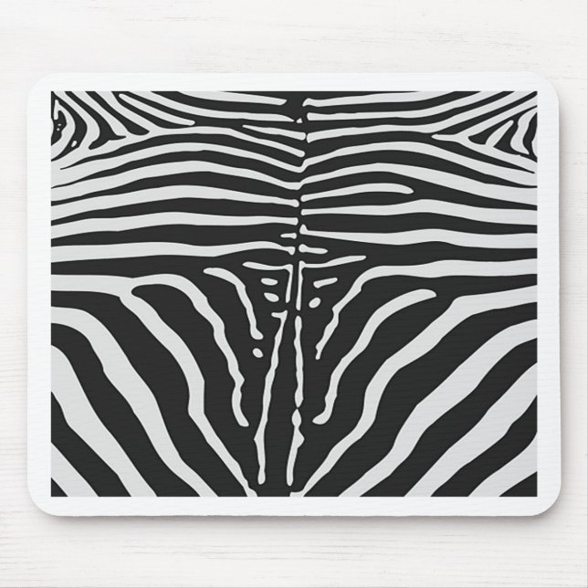 Tapis De Souris Authentic Zebra Skin Print - noir blanc strié (Devant)