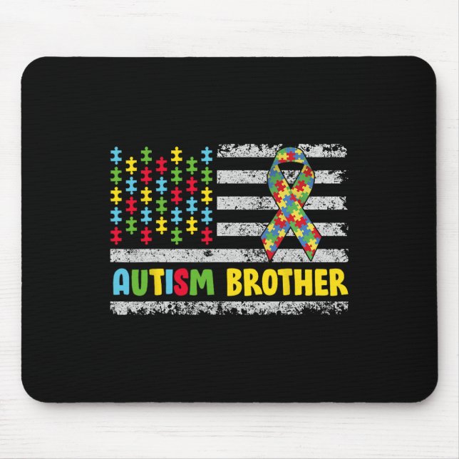 Tapis De Souris Autism Frère Sensibilisation sur l'autisme Maman P (Devant)