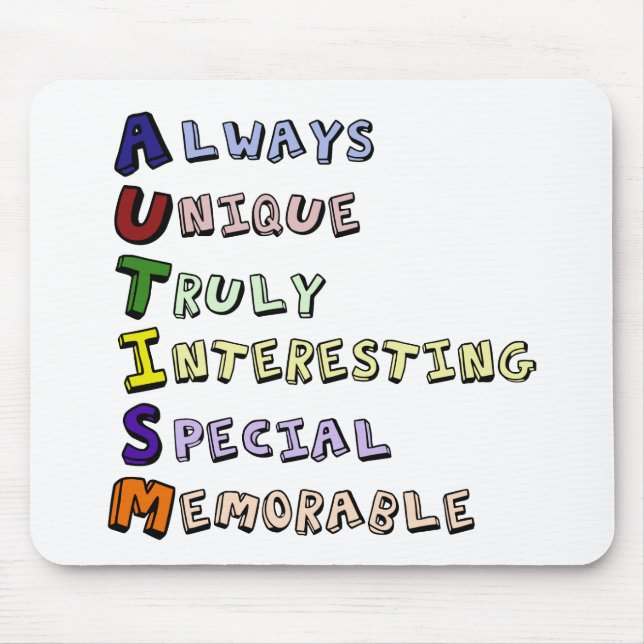 Tapis De Souris Autism Pride Cute Acrostique (Devant)