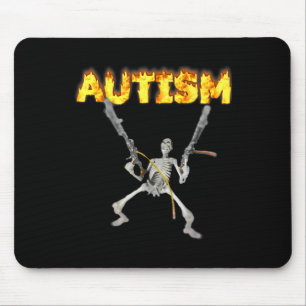 Tapis De Souris Autism Skeleton drôle Bizarrement Spécifique Mème
