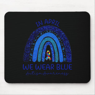 Tapis De Souris Autisme Arc En Avril Nous Portons Blue Autism Awar