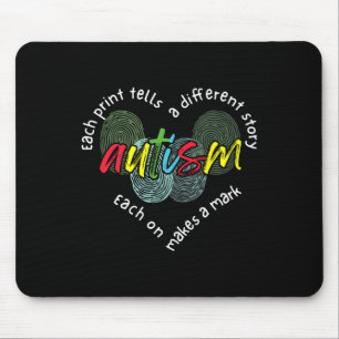 Tapis De Souris Autisme d'empreinte digitale Chaque impression rac