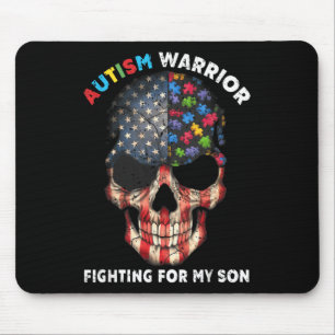 Tapis De Souris Autisme Guerrier Lutter Pour Mon Fils Dons Pour Ma