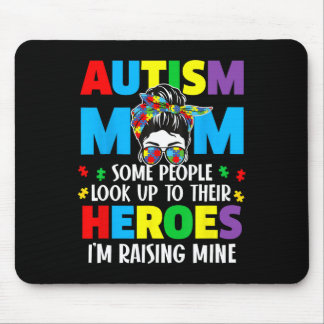 Tapis De Souris Autisme Maman Élever Héros Super Messy Bun Autisme
