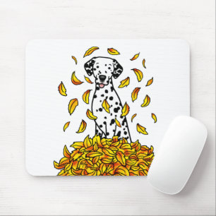 Tapis De Souris Automne laisse Dalmatie (noir 1) Chien Jouer migno