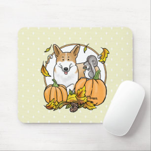 Tapis De Souris Automne Pembroke Welsh Corgi (rouge 1) Citrouille 