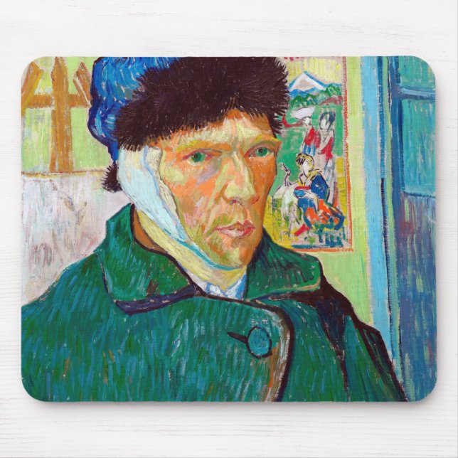 Tapis De Souris Autoportrait avec oreille déchirée, Van Gogh (Devant)